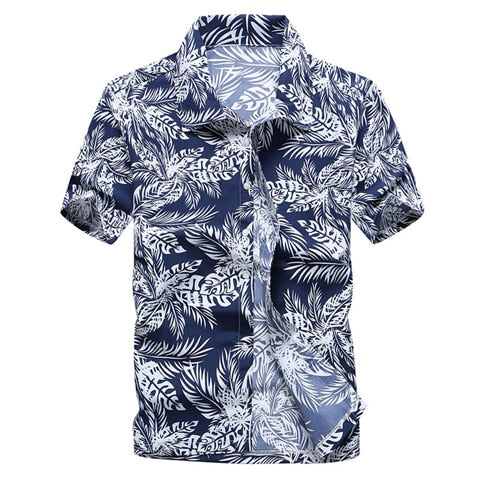 Pink Hawaiian Beach Short Sleeve Shirt Men 2020 Summer Fashion Palm Tree Print Tropical Aloha Shirts Mens Party Holiday Chemise