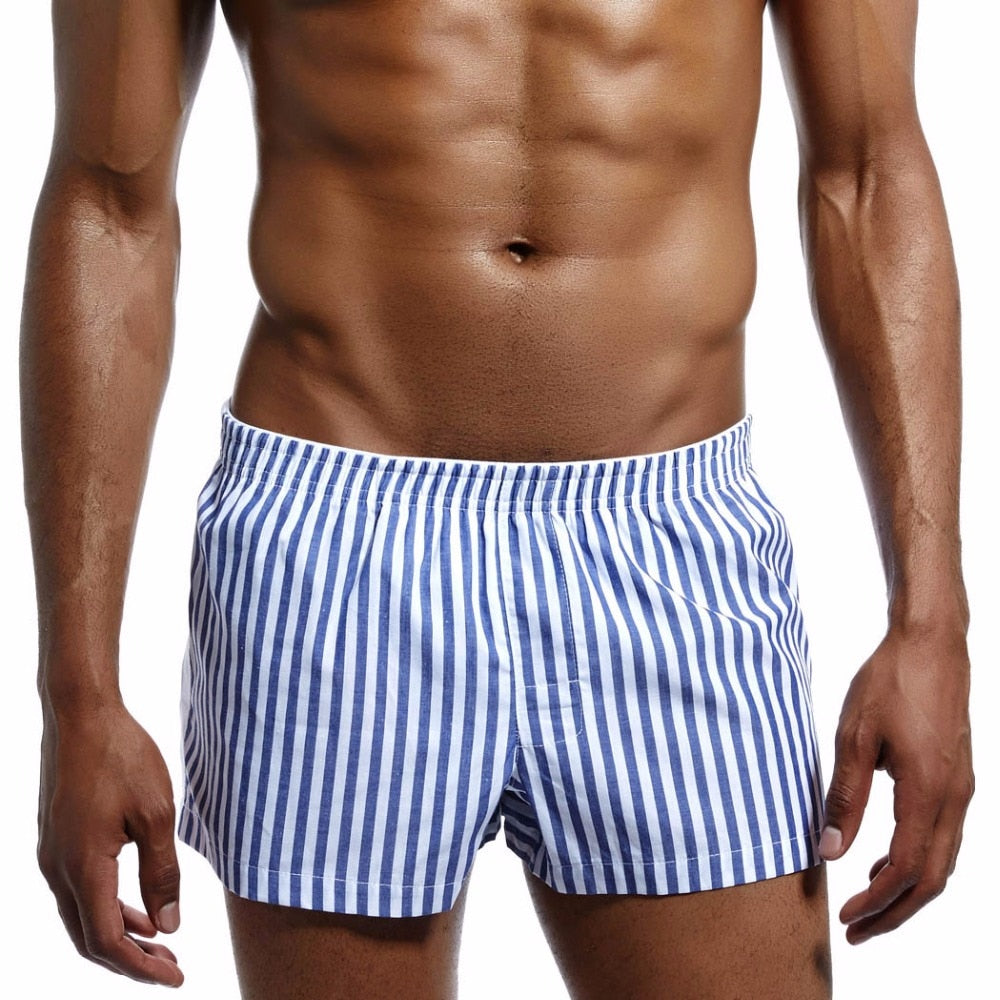 Summer 100% Cotton Sleep Bottoms Men Sleep Shorts Casual Men Loose pants Leisure Stripes Home Underwear Men's Sleep & Lounge