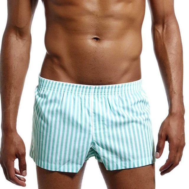 Summer 100% Cotton Sleep Bottoms Men Sleep Shorts Casual Men Loose pants Leisure Stripes Home Underwear Men's Sleep & Lounge