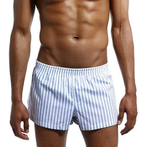 Summer 100% Cotton Sleep Bottoms Men Sleep Shorts Casual Men Loose pants Leisure Stripes Home Underwear Men's Sleep & Lounge