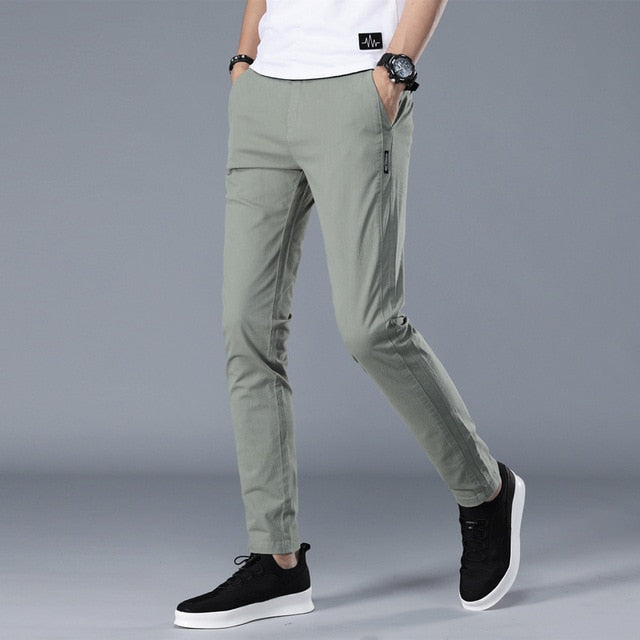 Brand Men Pants Casual Mens Business Male Trousers Classics Mid weight Straight Full Length Fashion breathing Pant