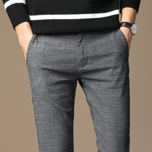 MRMT 2020 Brand Mens Spring And Summer Casual Pants Men Striped Micro Elastic Straight Trousers