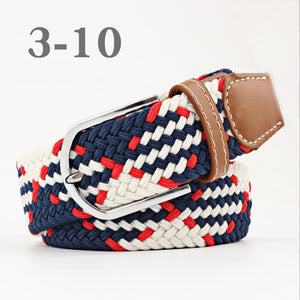 ZLD Hot Colors Men Women Casual Knitted pin buckle Belt Woven Canvas Elastic Stretch Belts Plain Webbing 2018 fashion 105-110cm