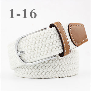 ZLD Hot Colors Men Women Casual Knitted pin buckle Belt Woven Canvas Elastic Stretch Belts Plain Webbing 2018 fashion 105-110cm